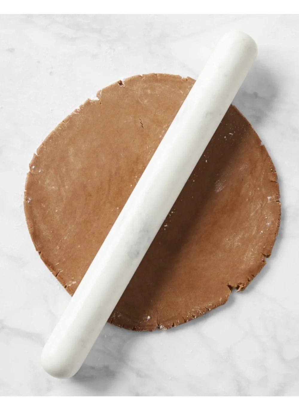 Crate & Barrel Large White Marble Straight Rolling Pin, New with tags